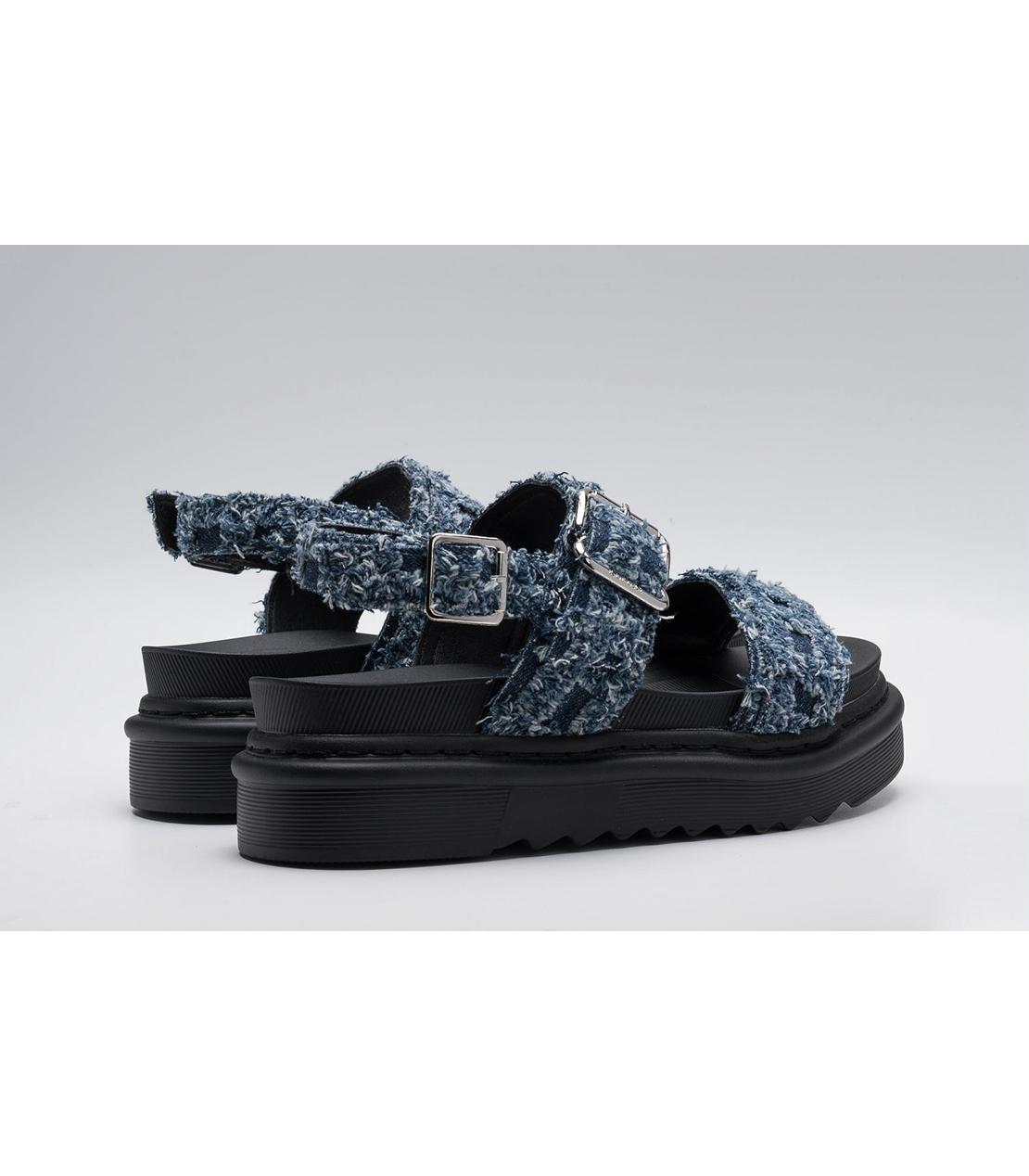 デニムダブルバンドフラットソールサンダル 詳細画像 インディゴ 2